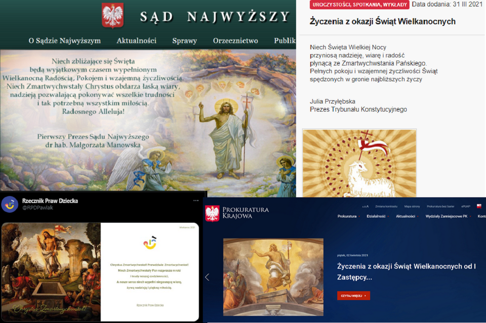 życzenia świąteczne  / autor: screen: sn.pl/trybunal.gov.pl/TT @RPDPawlak/ pk.gov.pl/ 