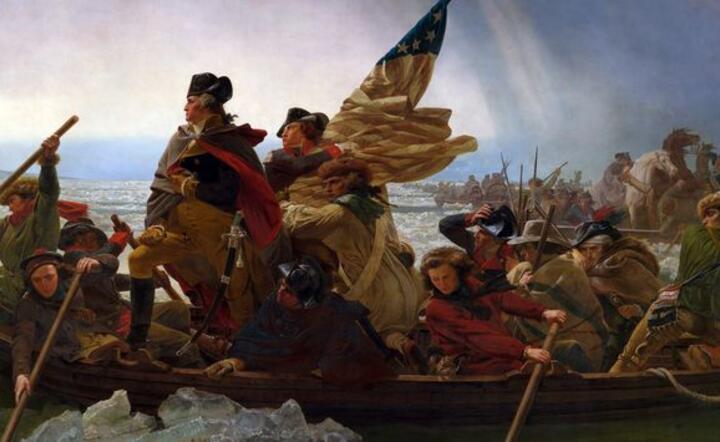 Jerzy Waszyngton przekracza rzekę Delaware; obraz autorstwa Emanuela Leutze, fot. Wikipedia