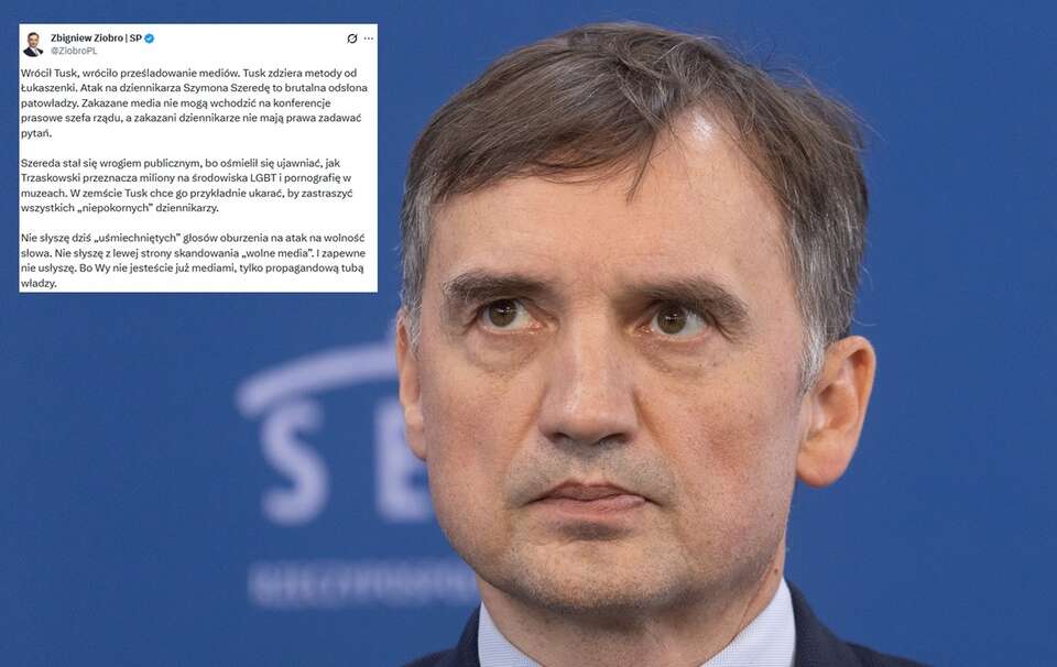 Zbigniew Ziobro stanął w obronie dziennikarza Telewizji wPolsce24. / autor: Fratria