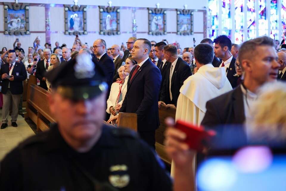 Para Prezydencka  w Narodowym Sanktuarium Matki Bożej Częstochowskiej w Doylestown / autor: PAP/Leszek Szymański