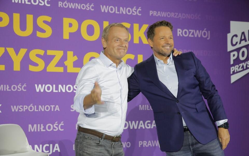 Donald Tusk i Rafał Trzaskowski na Campusie Polska Przyszłości / autor: PAP/Tomasz Waszczuk
