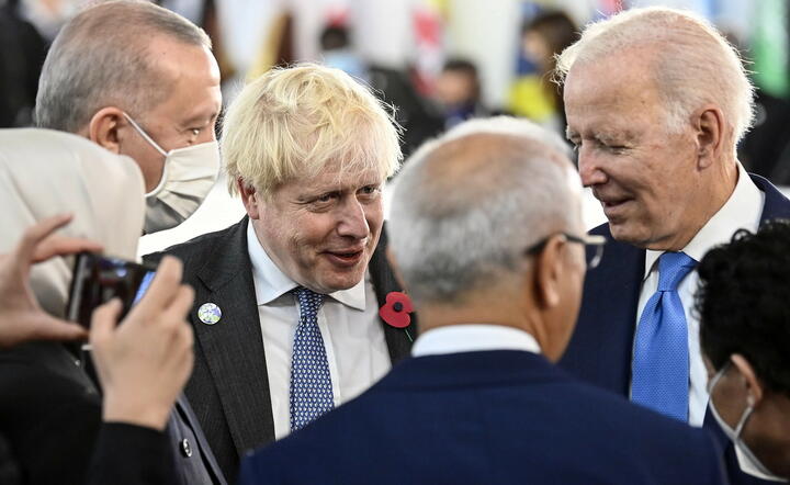 premier Wielkiej Brytanii Boris Johnson, prezydent USA Joe Biden i prezydent Turcji Recep Erdogan / autor: fotoserwis PAP