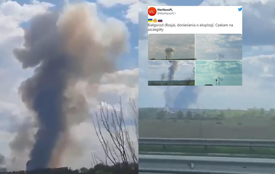 Wybuchy w Biełgorodzie / autor: Twitter/@propeertys/@piotr4913/@WarNewsPL1 (screenshot)