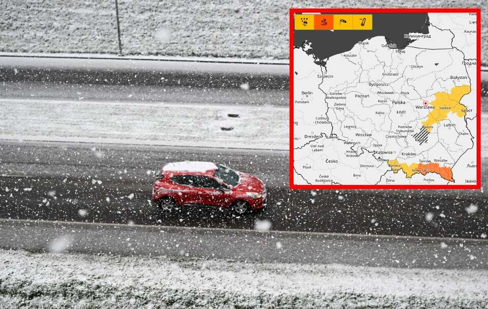 Na drogach panują bardzo trudne warunki pogodowe  / autor: PAP/Darek Delmanowicz