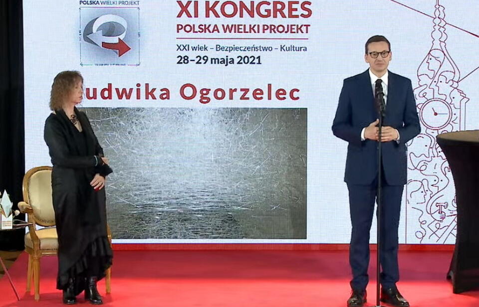 Premier Morawiecki i Ludwika Ogorzelec / autor: YouTube/Polska Wielki Projekt