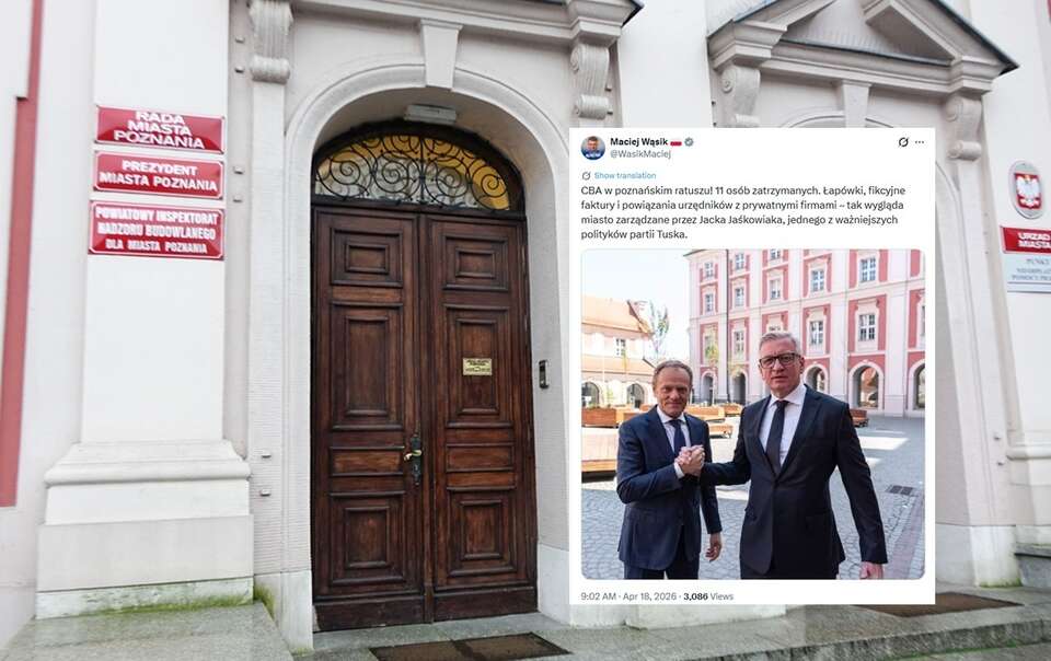 Siedziba Urzędu Miasta Poznania/Wpis Macieja Wąsika / autor: Fratria/X:@WasikMaciej