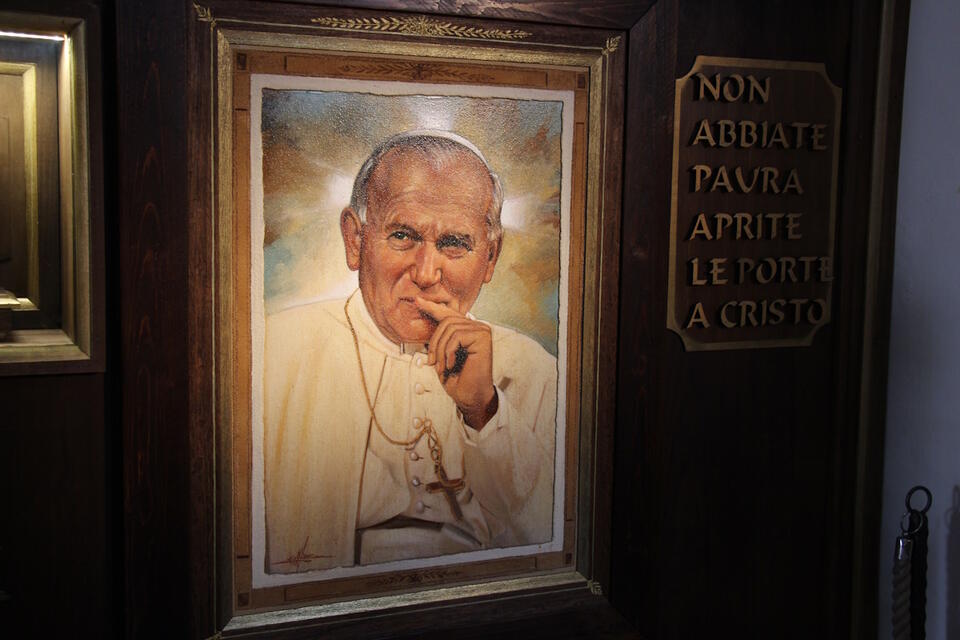 Jan Paweł II, Asyż, katedra San Rufino / autor: Fratria