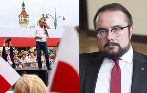 Lider PO Donald Tusk w Sopocie; wiceszef MSZ Paweł Jabłoński (PiS) / autor: PAP/Piotr Matusewicz; Fratria