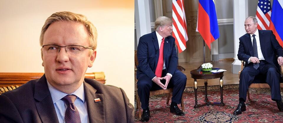 Krzysztof Szczerski; spotkanie Donald Trump-Władimir Putin / autor: Fratria/J.Szewczyk; PAP/EPA/ALEXEY NIKOLSKY/SPUTNIK/KREMLIN / POOL