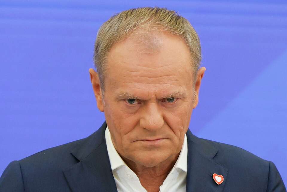 Warszawa, 09.08.2024. Premier Donald Tusk podczas konferencji prasowej w siedzibie KPRM w Warszawie, 9 bm.  / autor: PAP/Paweł Supernak