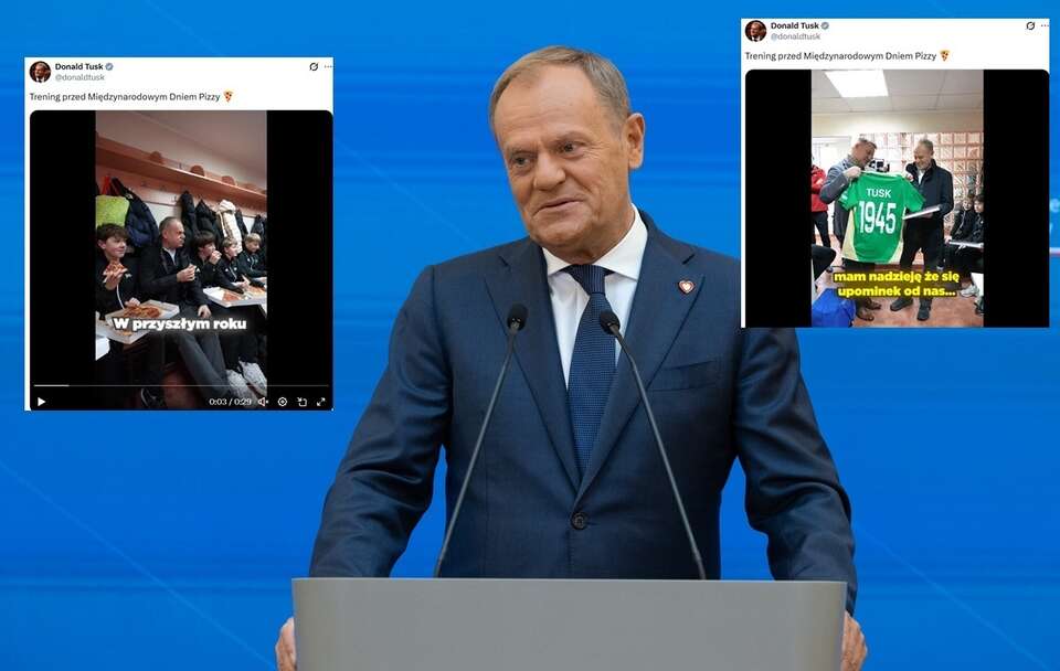 Żenujący PR! Tusk chwali się, iż przyniósł chłopcom pizzę