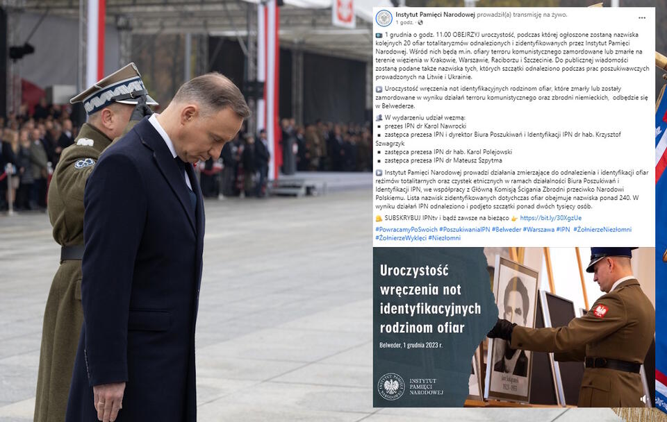 Prezydent Andrzej Duda / autor: Fratria/Facebook: Instytut Pamięci Narodowej