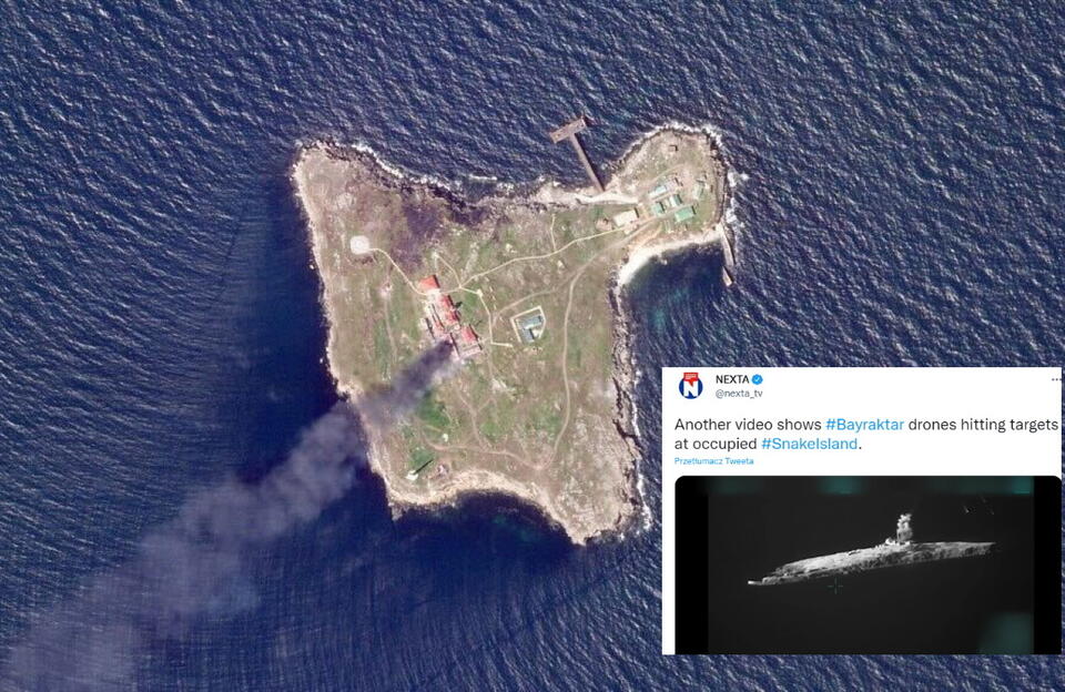 Atak na Wyspie Węży / autor: screenshot Twitter @Bielsat_pl