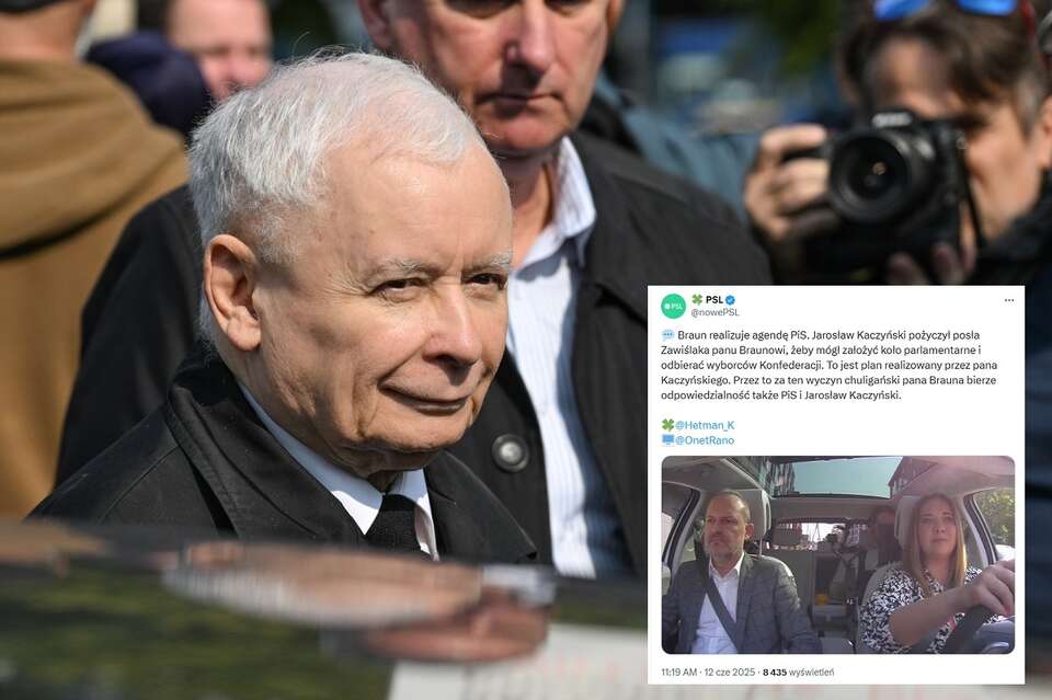 Prezes PiS Jarosław Kaczyński / autor: PAP/Radek Pietruszka, X/PSL