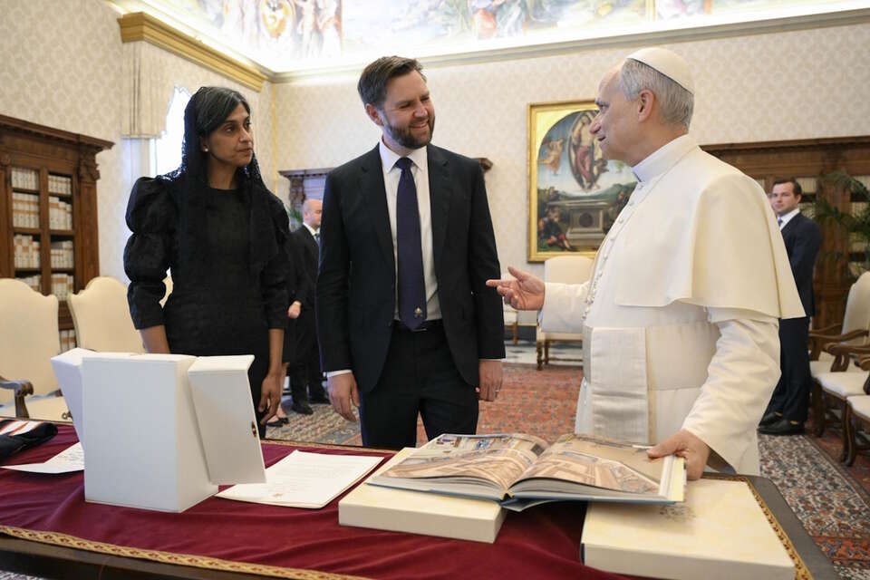 Leon XIV przyjął na audiencji wiceprezydenta USA JD Vance'a / autor: PAP