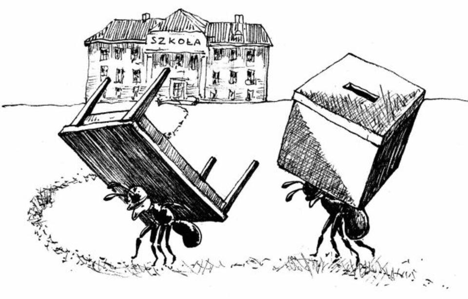 Rys. Rafał Zawistowski, "MRÓWKI GŁOSUJĄ"