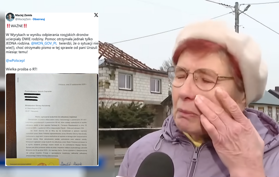 Poszkodowana p. Urszula w Wyrykach / autor: wPolsce24/X