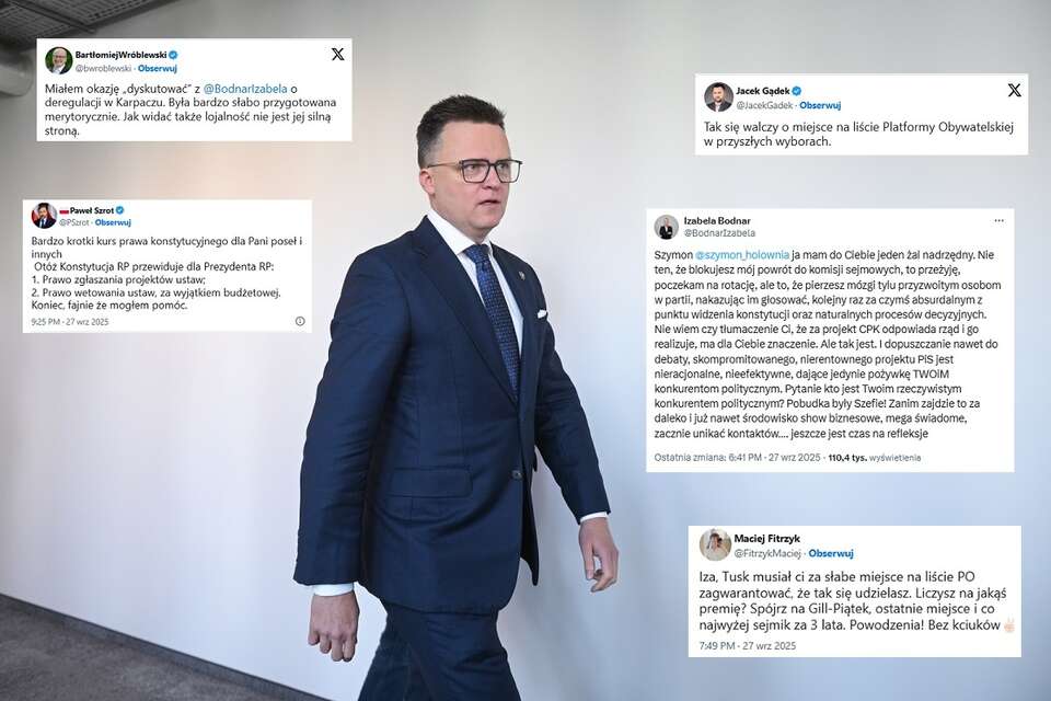 Marszałek Sejmu, przewodniczący partii Polska 2050 Szymon Hołownia / autor: PAP/Marcin Obara, X