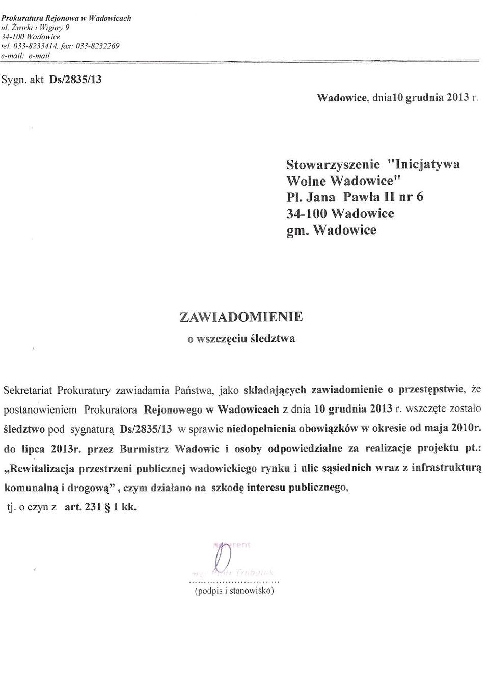 fot. Inicjatywa Wolne Wadowice