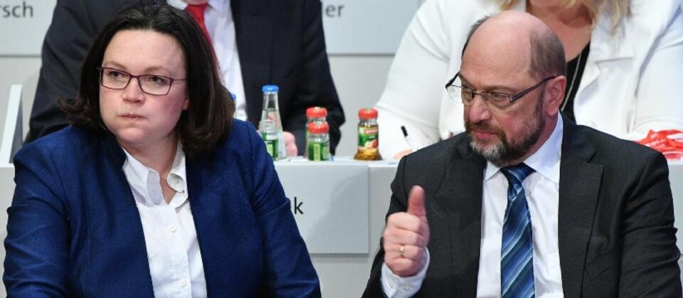 Martin Schulz i Anderea Nahles / autor: PAP/epa