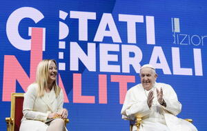 Giorgia Meloni i papież Franciszek / autor: PAP/EPA/VATICAN MEDIA HANDOUT