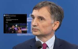 Zbigniew Ziobro podczas konferencji prasowej w Sejmie oraz wpis Bꓭambo (screen z X) / autor: Fratria/X-Bꓭambo (screen)