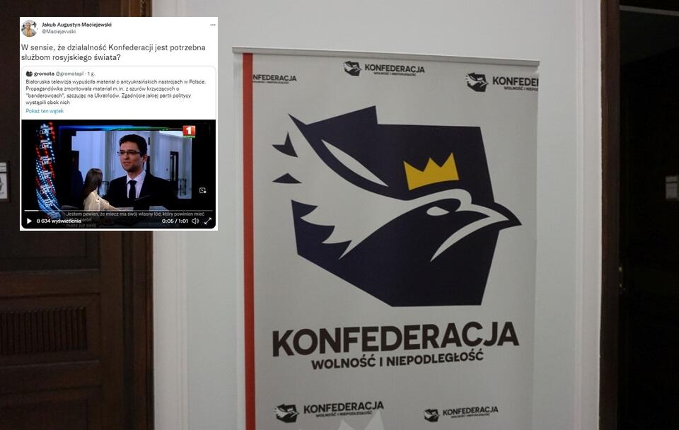 Konfederacja znów przysłużyła się propagandzie Mińska! / autor: Fratria; Twitter (screenshot)