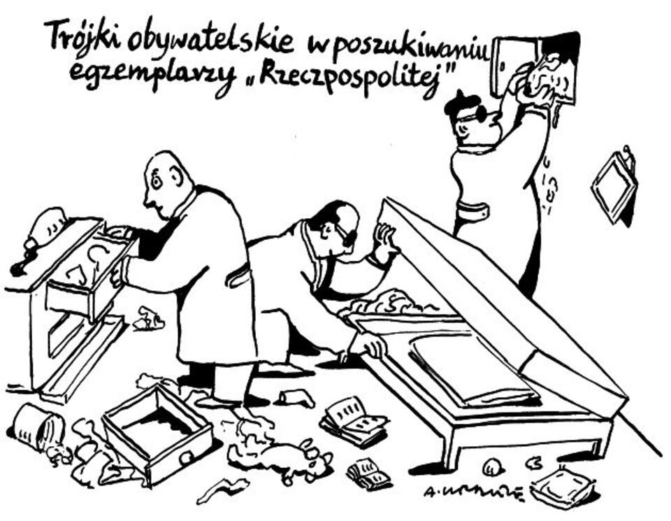 Rys. Andrzej Krauze, "TRÓJKI"