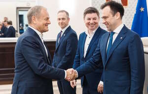 Donald Tusk i Andrzej Domański przed posiedzeniem rządu / autor: KPRP / Krystian Maj