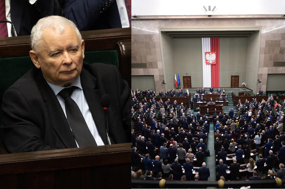 Sejm/Jarosław Kaczyński / autor: PAP/Marcin Obara/Fratria 