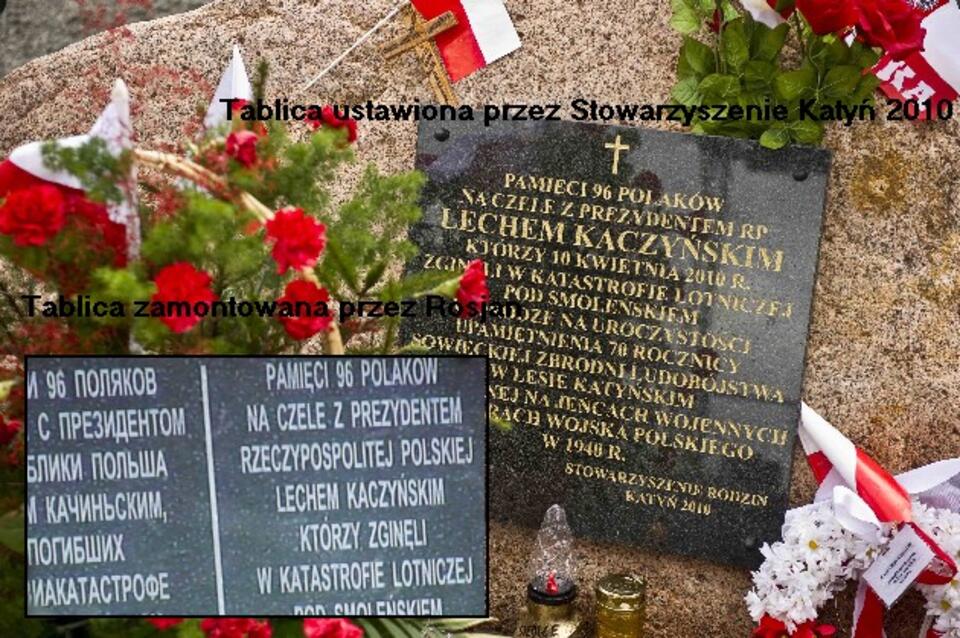 Smoleńskie tablice. Fot. PAP