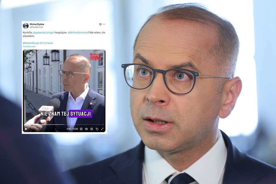 Złotousty Szczerba nie kojarzy żenującej akcji swojej koleżanki Gajewskiej... / autor: PAP-Rafał Guz/X-Michał Rybka, screen