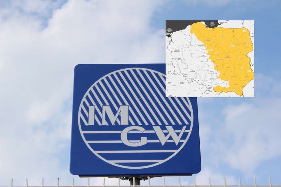 Na zdjęciu tablica IMGW oraz mapa polski z prognozowanymi przymrozkami (screen z IMGW) / autor: Fratria/IMGW (screen)