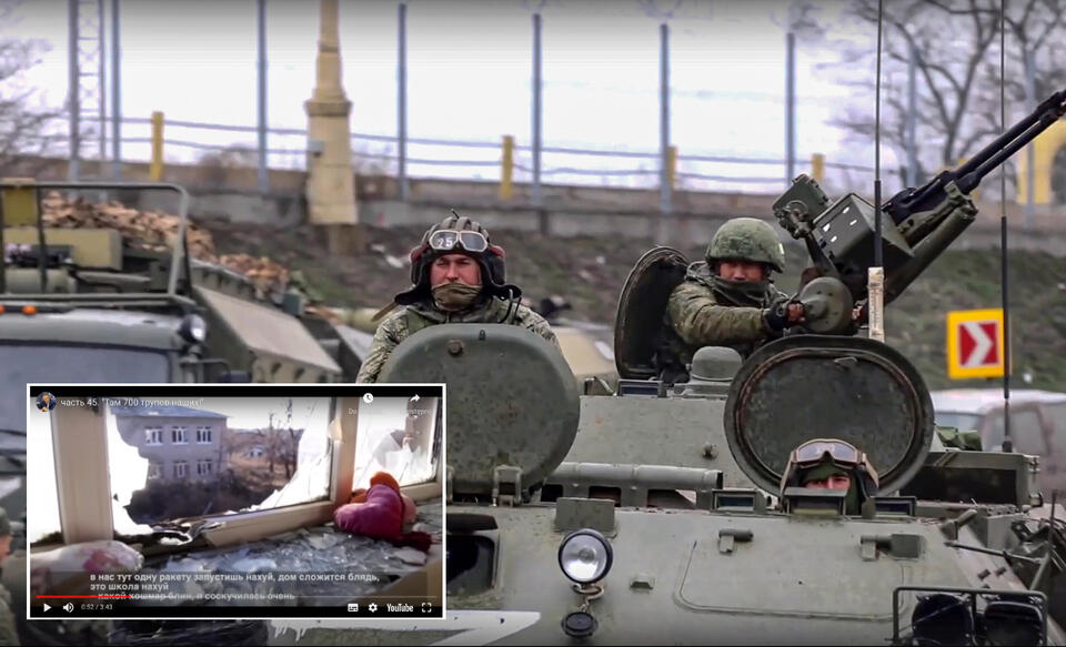 Zdjęcie ilustracyjne - w tle rosyjski czołg / autor: EPA/PAP/YOUTUBE