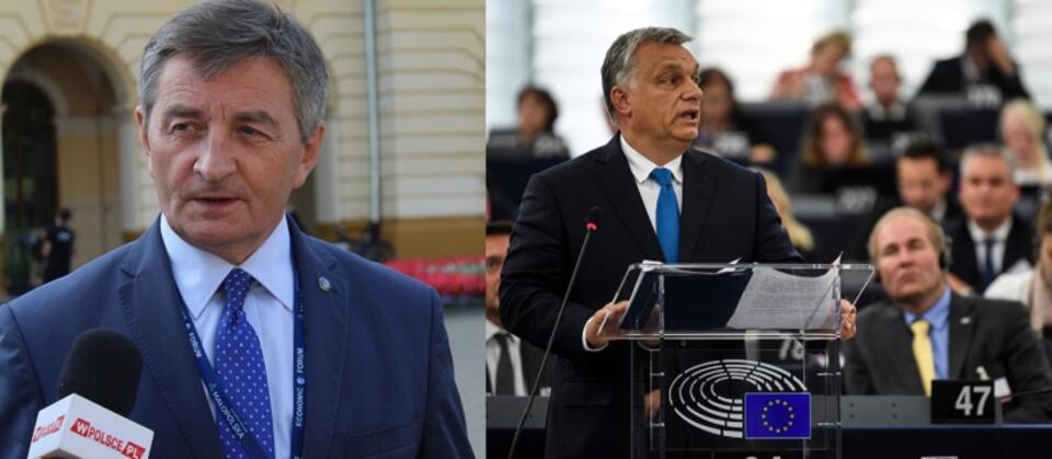Marszałek Sejmu Marek Kuchciński; Premier Węgier Viktor Orban w PE / autor: Fratria; PAP/EPA