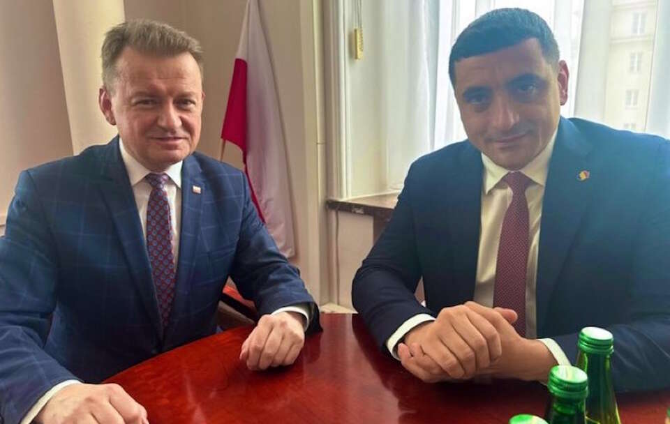 Mariusz Błaszczak, George Simion / autor: x.com/mblaszczak