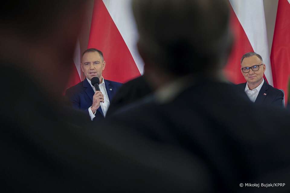 Doszło do prezydenckiej debaty pomiędzy prezydentem Karolem Nawrockim a byłym prezydentem Andrzejem Dudą - obaj na zdjęciu / autor: Mikołaj Bujak/KPRP