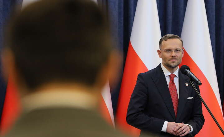 zef KPRP Zbigniew Bogucki podczas konferencji prasowej w Pałacu Prezydenckim / autor: PAP/Paweł Supernak