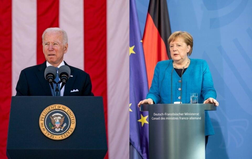Joe Biden/Angela Merkel / autor: PAP/EPA/TASOS KATOPODIS / POOL; 	PAP/EPA/Andreas Gora / POOL