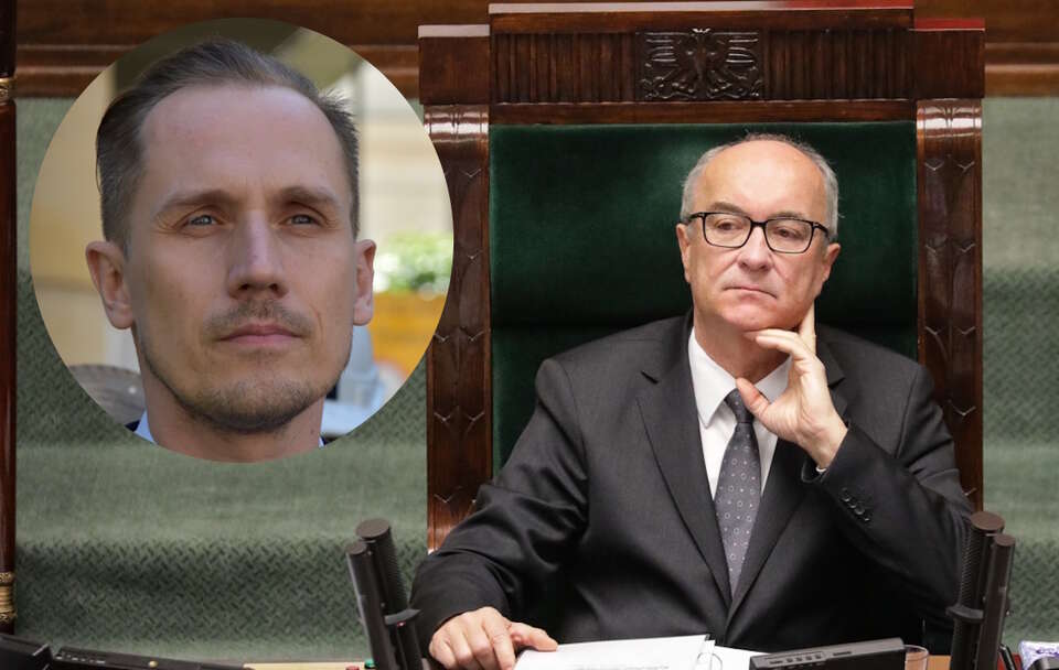 Marszałek Włodzimierz Czarzasty zdecydował, że poseł Konfederacji Konrad Berkowicz przez trzy miesiące będzie pobierał połowę pensji. / autor: PAP/Tomasz Gzell/Fratria