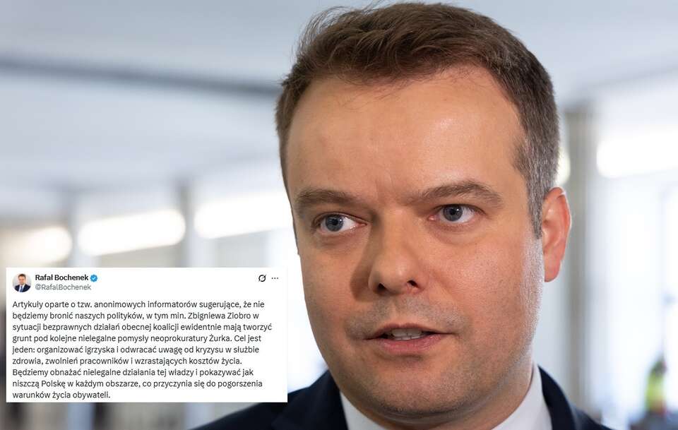 Rafał Bochenek podkreślił, że PiS nie zamierza odpuszczać w sprawie obrony Zbigniewa Ziobry. / autor: Fratria