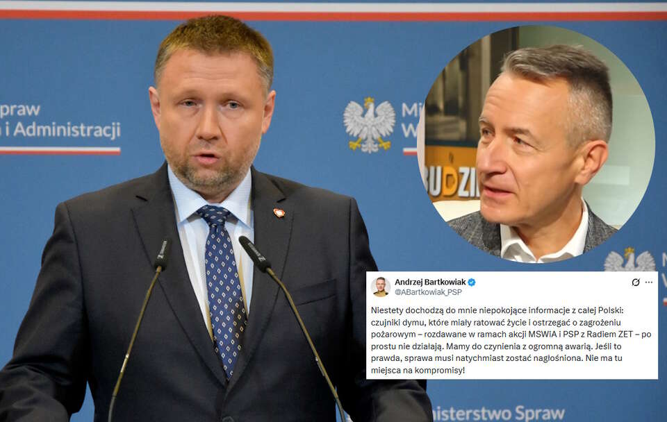 Były komendant główny Państwowej Straży Pożarnej prof. Andrzej Bartkowiak alarmuje ws. niedziałających czujników dymnu, które na polecenie MSWiA montują w domach strażacy. / autor: Fratria/X