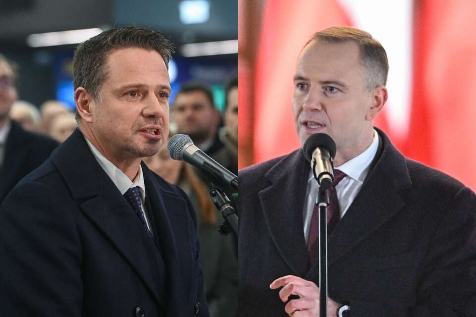 Prezydent Karol Nawrocki i Rafał Trzaskowski / autor: PAP/Radek Pietruszka/Piotr Nowak