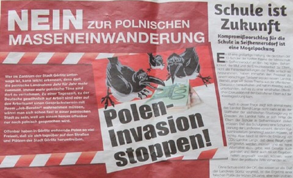 Antypolska propaganda w niemieckiej kampanii wyborczej z 2009 r. (fot. radiownet.pl/region.com.pl)