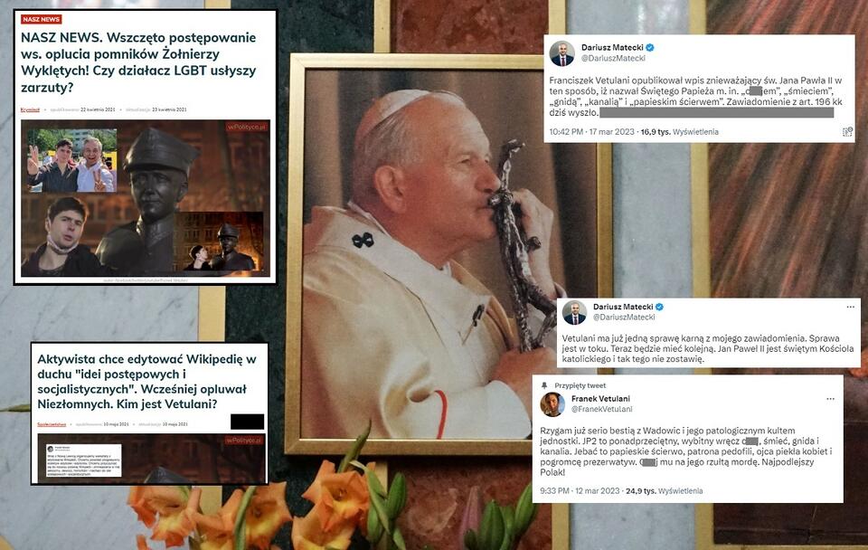 W tle portret św. Jana Pawła II / autor: Fratria/wPolityce.pl/Twitter
