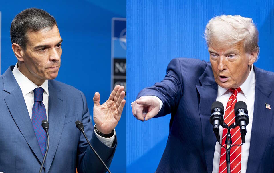 Pedro Sanchez, Donald Trump / autor: PAP/EPA/KOEN VAN WEEL/PAP/EPA/Robin van Lonkhuijsen
