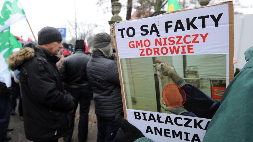 Protest przeciw GMO w Szczecinie. Fot. Marcin Bielecki / PAP